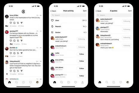 Threads Screenshots Threads Adds New Desktop Functionality, and the Ability to Follow ...