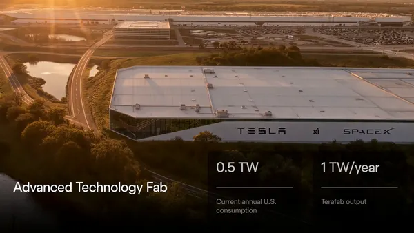A rendering of Elon Musk's Terafab project in Austin, Texas.