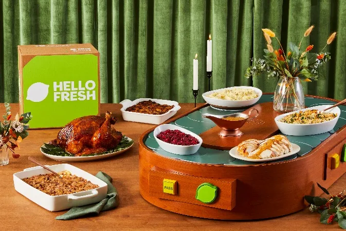 The Pass Master by HelloFresh centerpiece on a Thanksgiving table