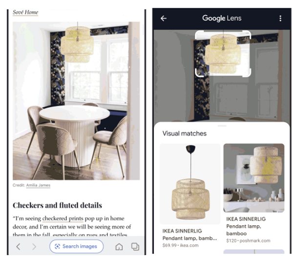 Google Lens search in-stream