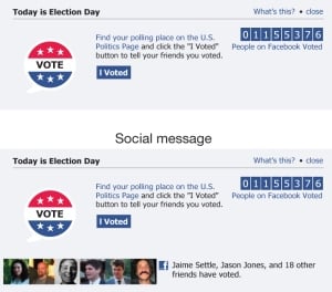 Facebook election day message