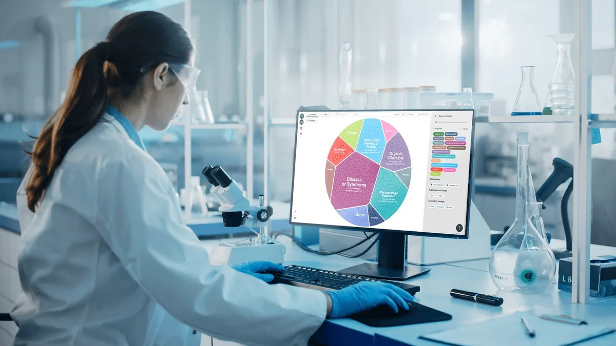 A scientist uses PIPA's LEAP system to get information about functional ingredients.