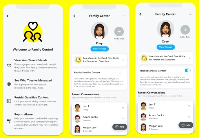 Snapchat Family Center Update