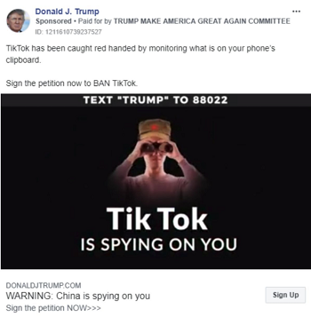 TikTok ban ad