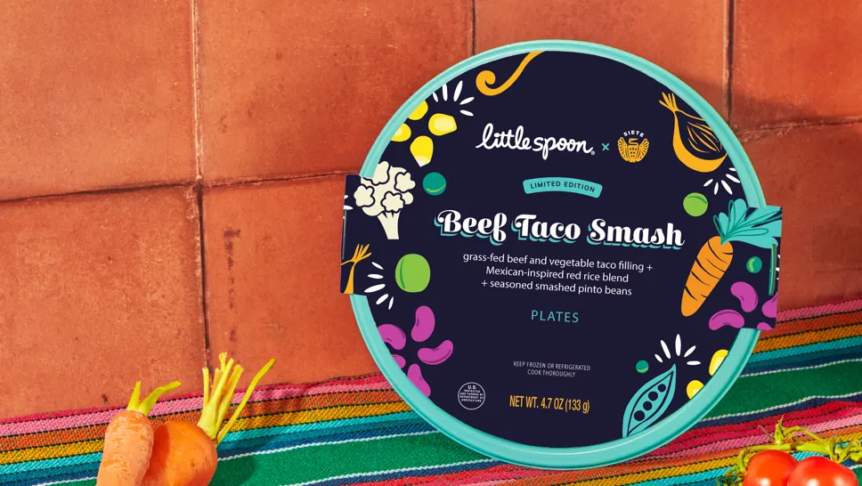 Package of a meal form Little Spoon and Siete Foods.