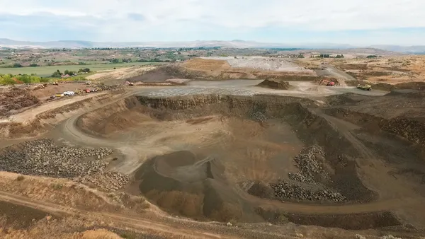 Aerial view of a landfill in Yakima, Washington