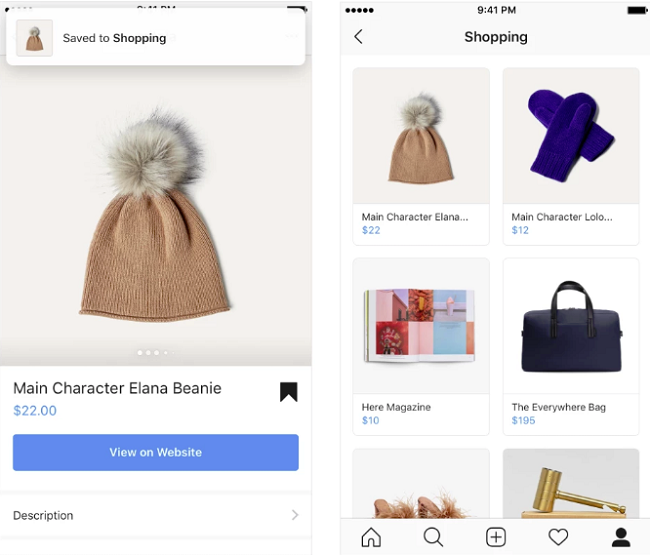 Instagram Shopping Collections