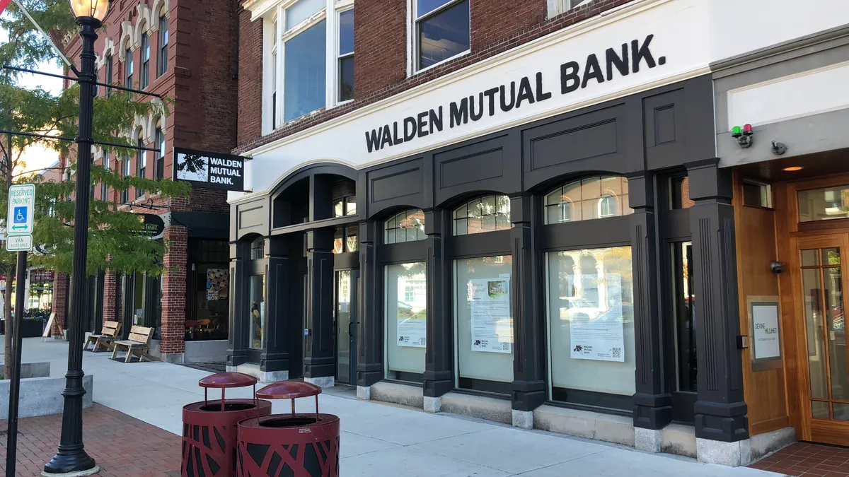 The front of Walden Mutual Bank in Concord, Massachusetts.