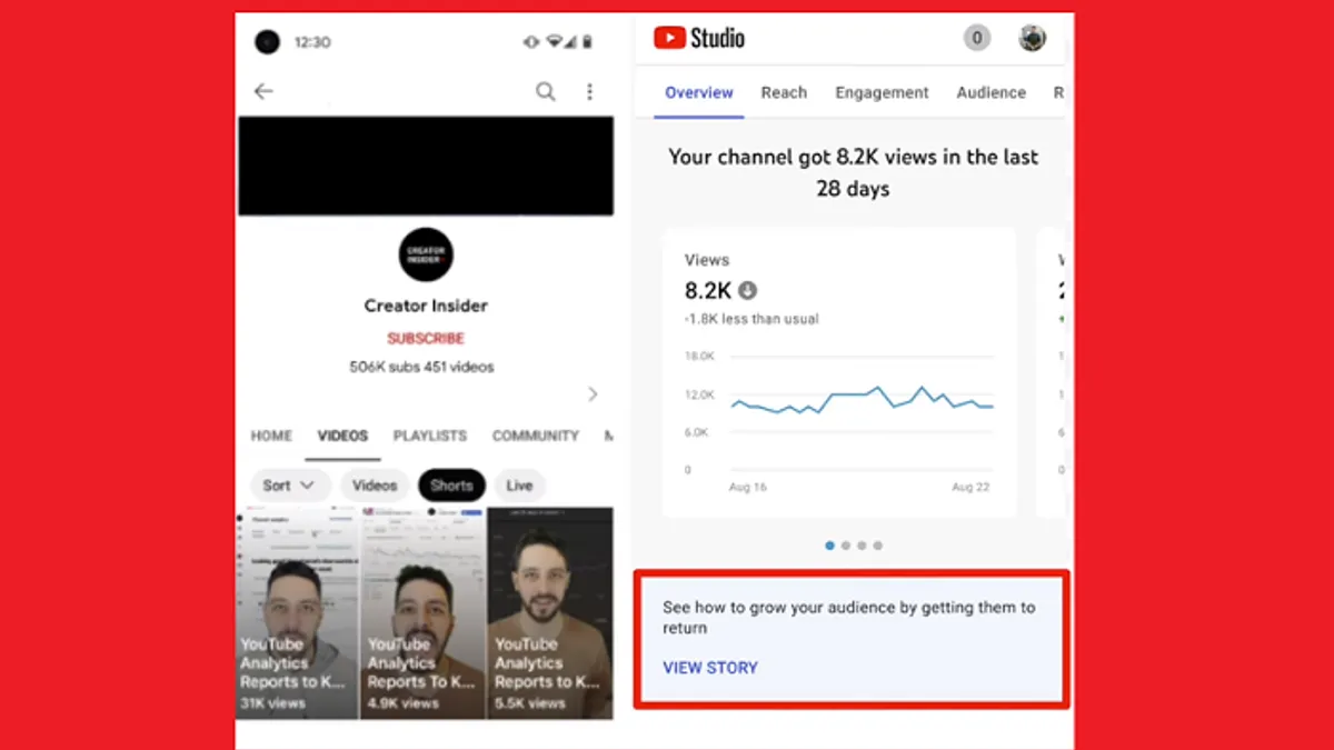 YouTube channel analytics update
