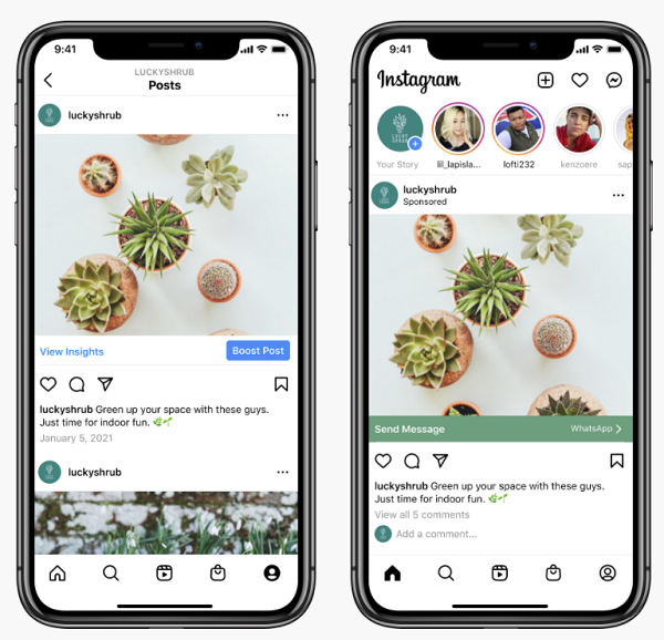 Instagram WhatsApp ad