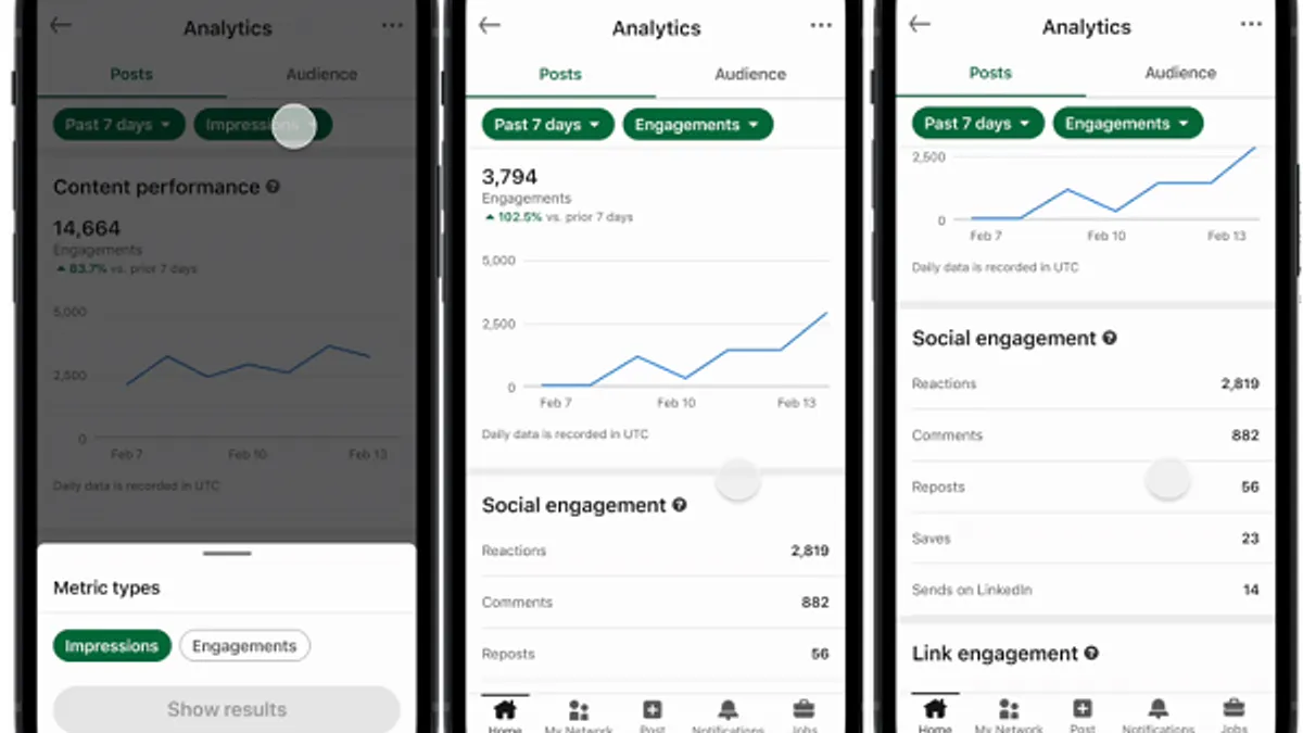 LinkedIn save and sends data
