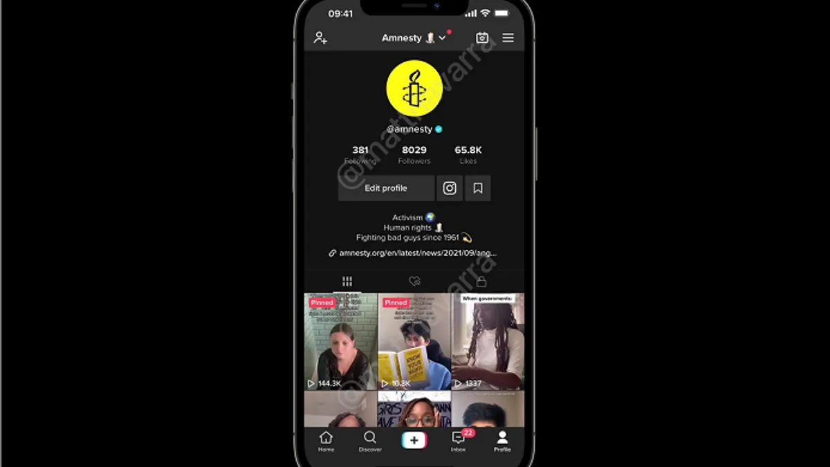 TikTok video pinning