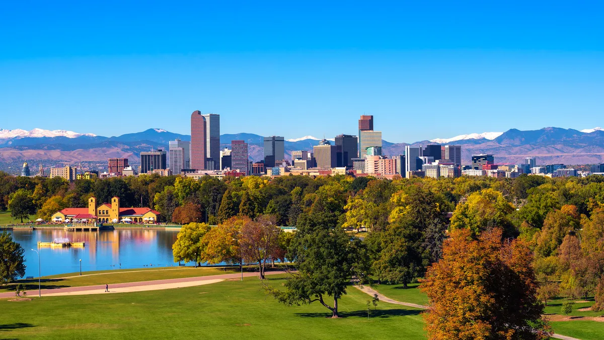 The Denver skyline