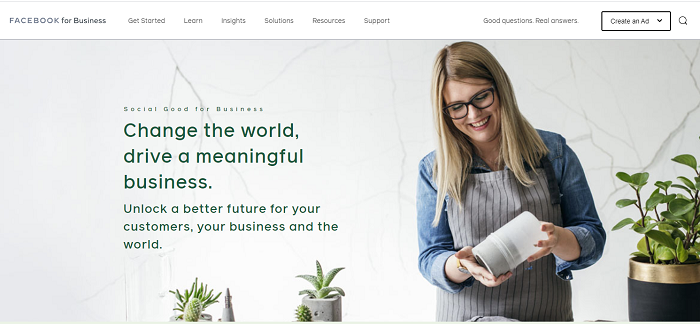 Facebook Social Good website