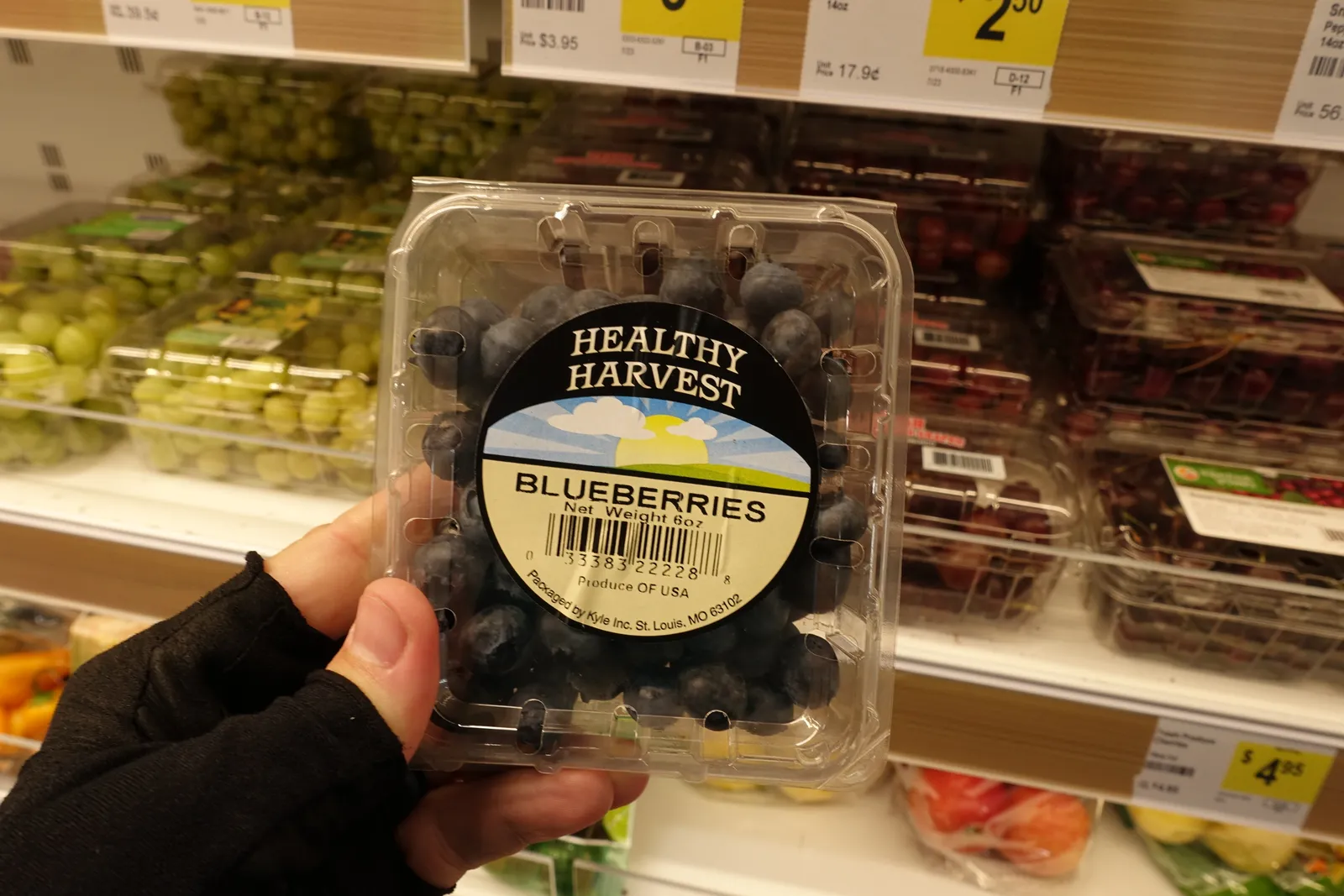 A photo of fresh fruit inside a DG Market.