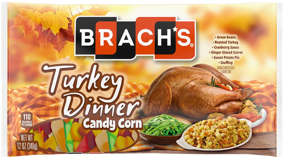 Brach's launched Turkey Dinner Candy Corn at Walgreens stores in August 2020.