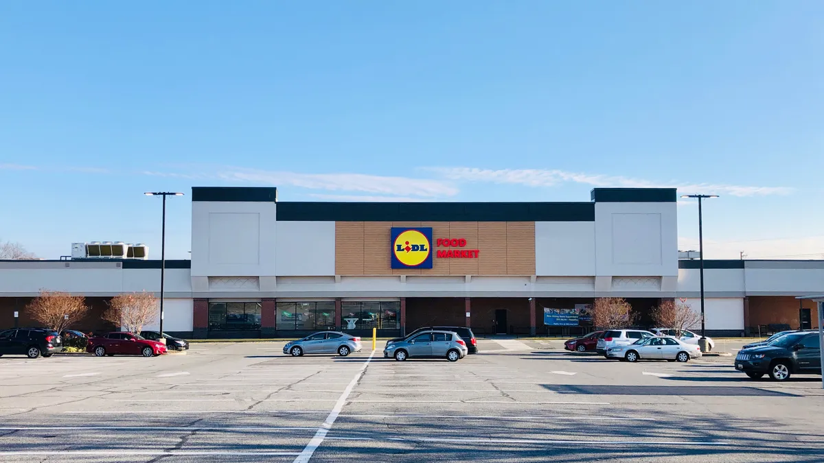 Exterior of Lidl store in Takoma Park, Maryland