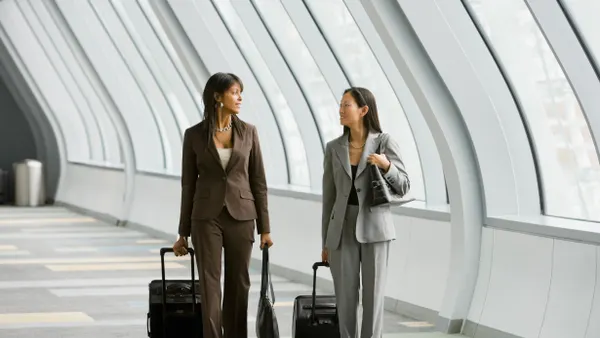 Header image for "Business Air Travel Spend Up 85% YoY in Q1, Still Recovering From Pandemic"