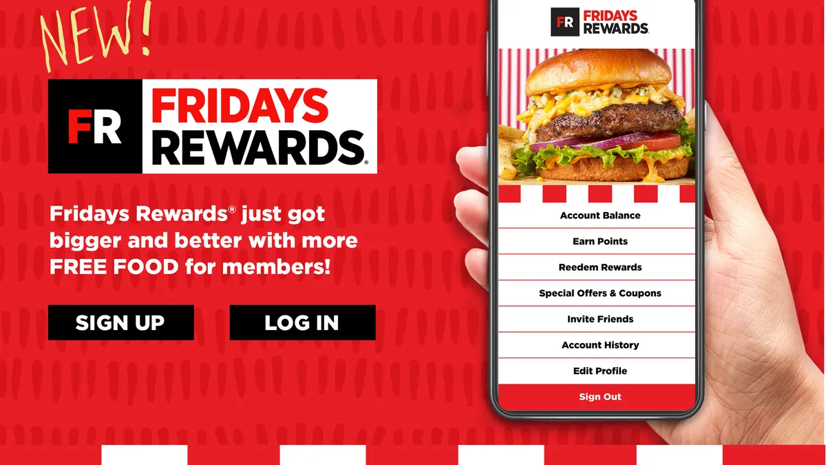 A promotional image for TGI Friday's loyalty revamp.