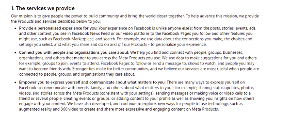 Meta Privacy Policy Update