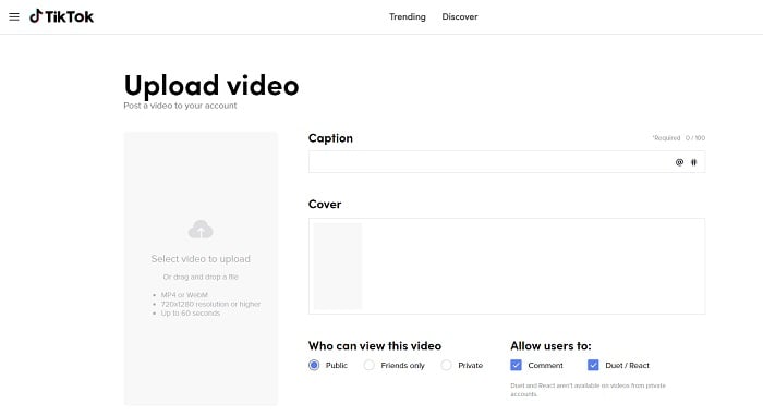 TikTok on desktop