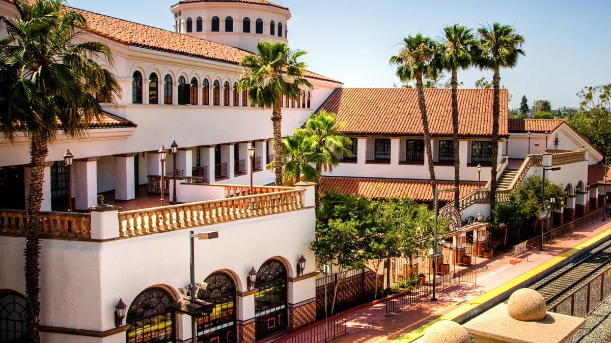 A railroad station in Santa Ana, California.