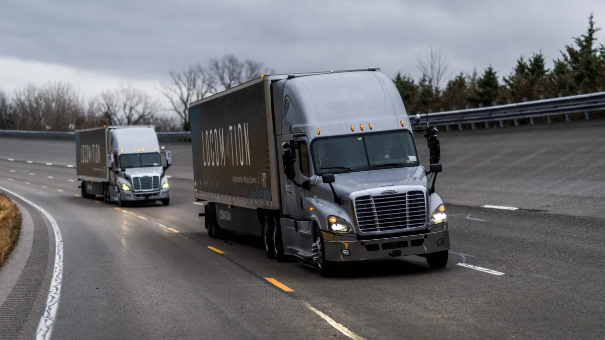 Locomation trucks working in tandem.