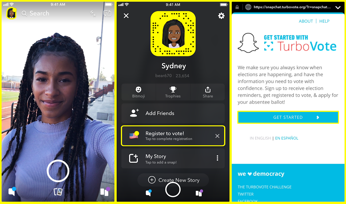 Snapchat's voting promotion