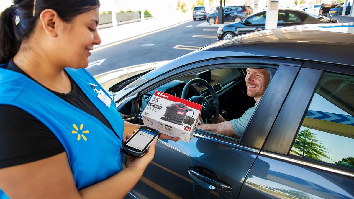 Walmart curbside pickup.