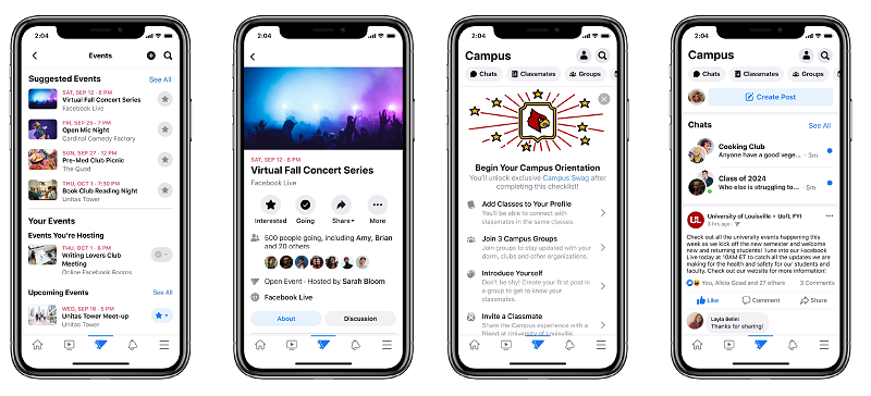 Facebook Campus screenshots