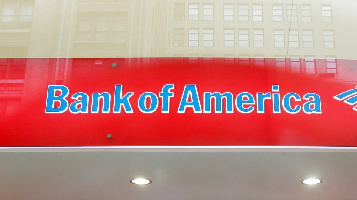 Bank of America's logo on a building façade