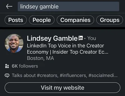 LinkedIn profile CTA