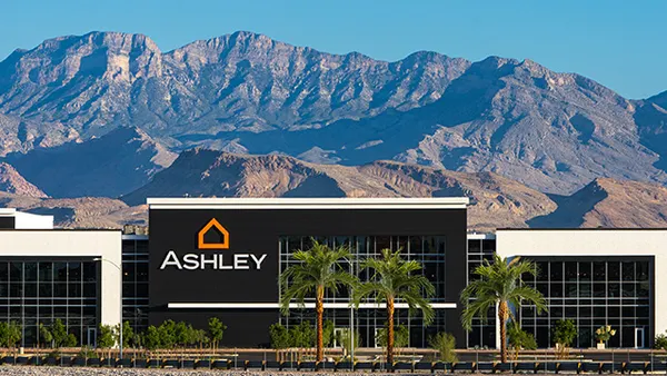 Outside the Ashley store in Las Vegas.