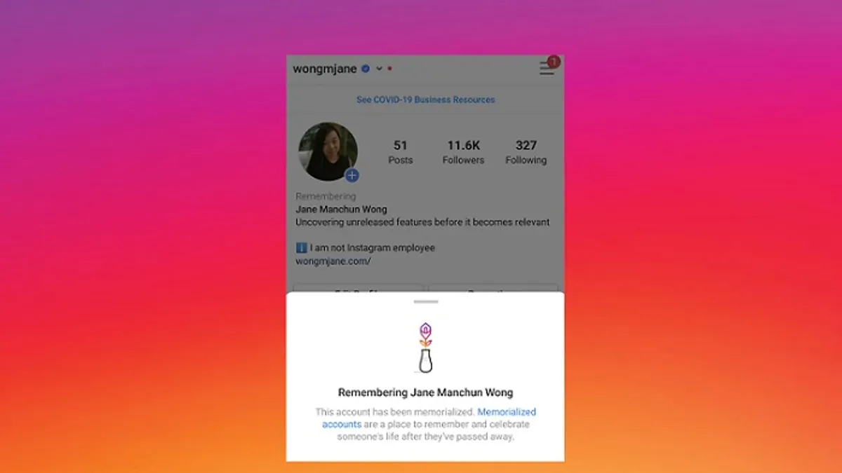 Instagram Account Memorialization