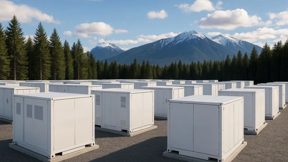 A rendering of an energy storage facility