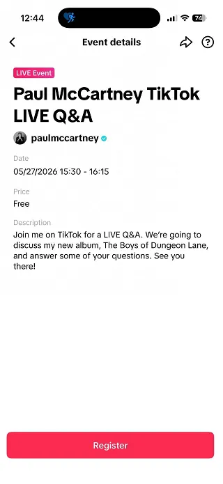 TikTok McCartney