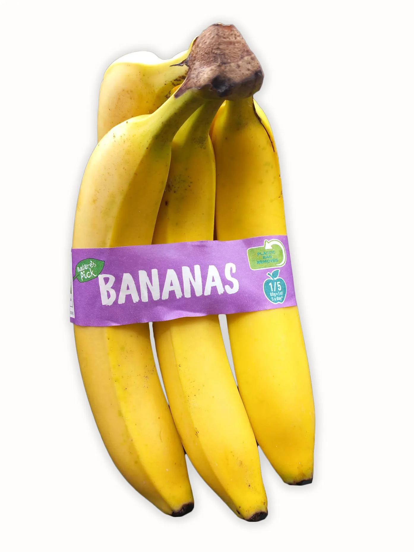 Aldi bananas featuring a paper band