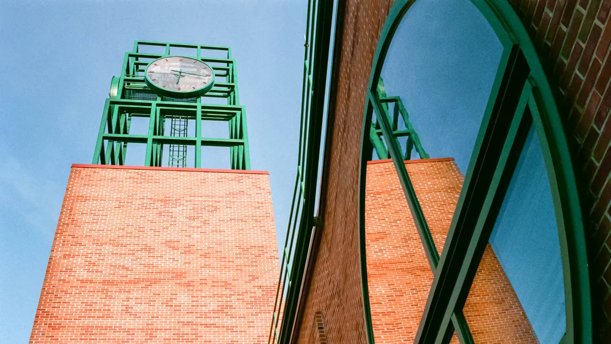 Clock tower at Binghamton University.