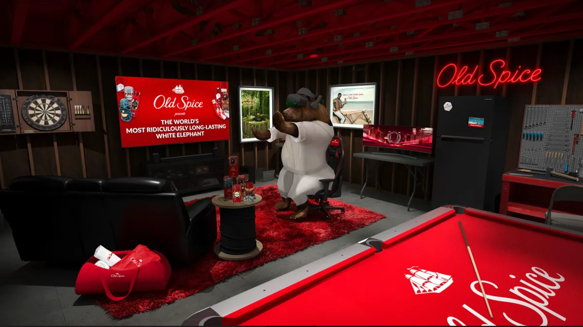 Old Spice's virtual holiday white elephant game retrieved by Marketing Dive on Nov. 23, 2020