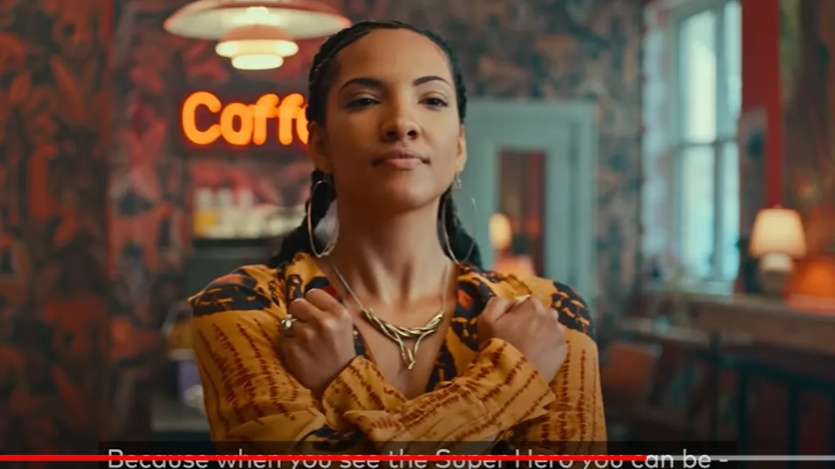 A clip from Mastercard's campaign spot that features themes from "Black Panther: Wakanda Forever"