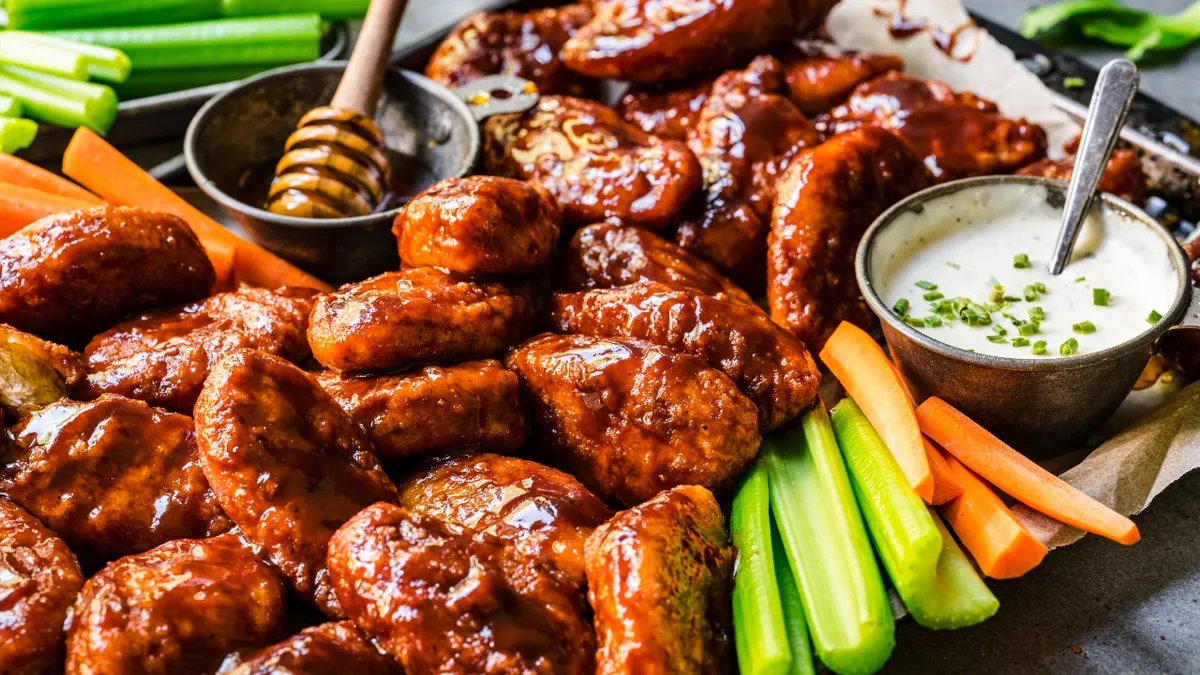 A dish of Quorn's Meatless ChiQin Wings.