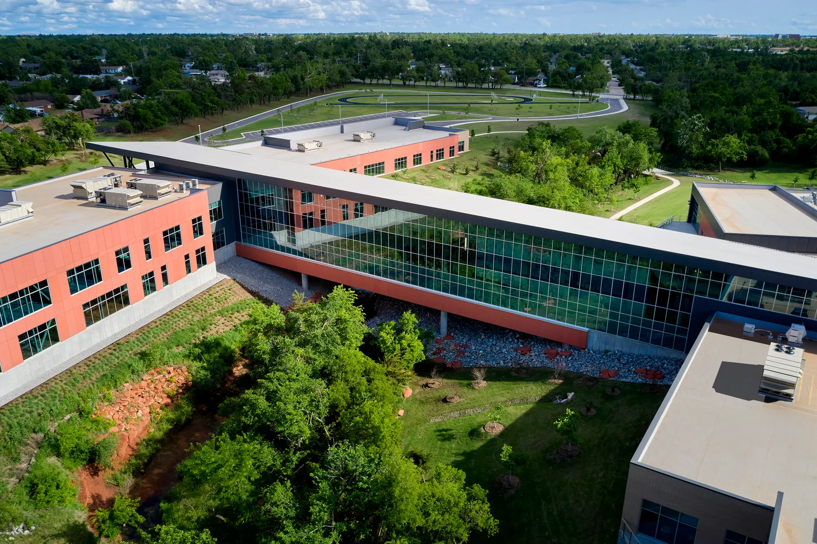 An overview from the sky of a school building