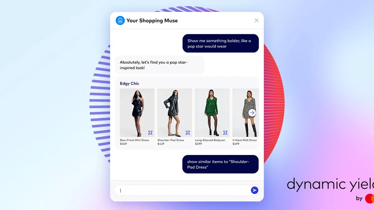 Screen showing Shopping Muse, a generative AI tool.