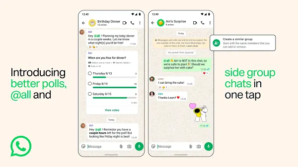 WhatsApp group chat updates