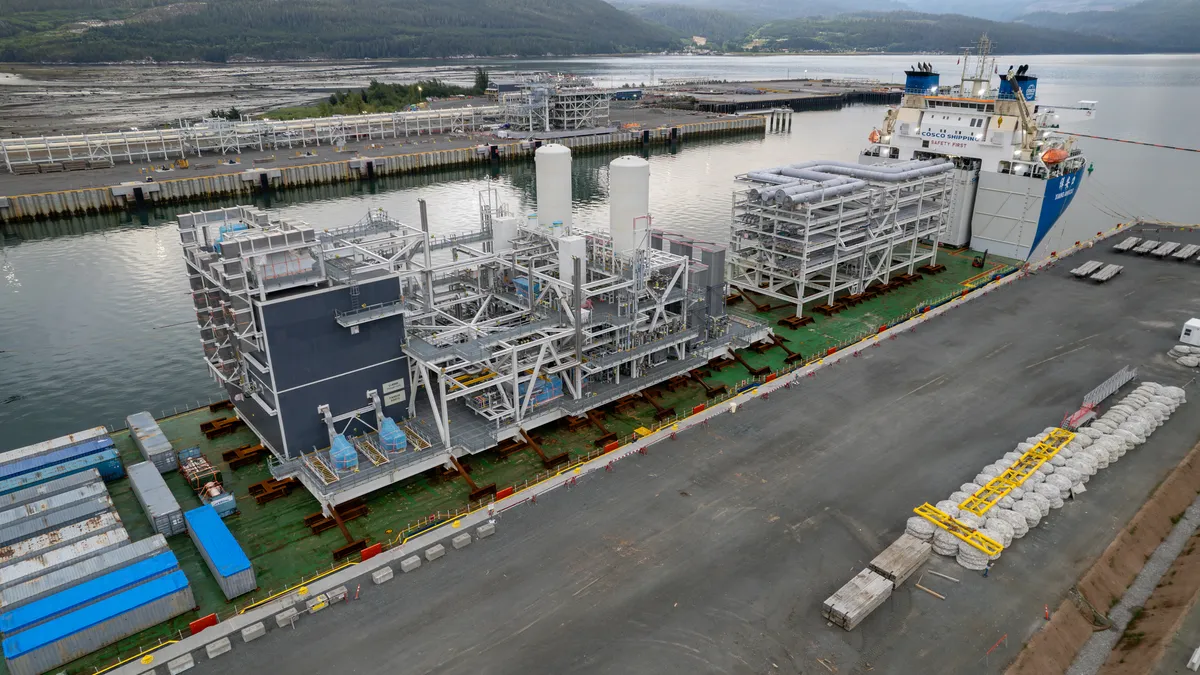 Photo of modules at the LNG Canada project in Kitimat, British Columbia, Canada.