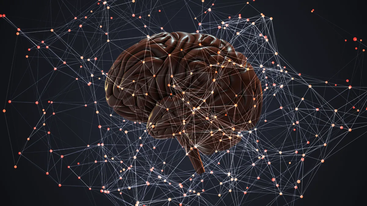 brain design with neuro points scattered