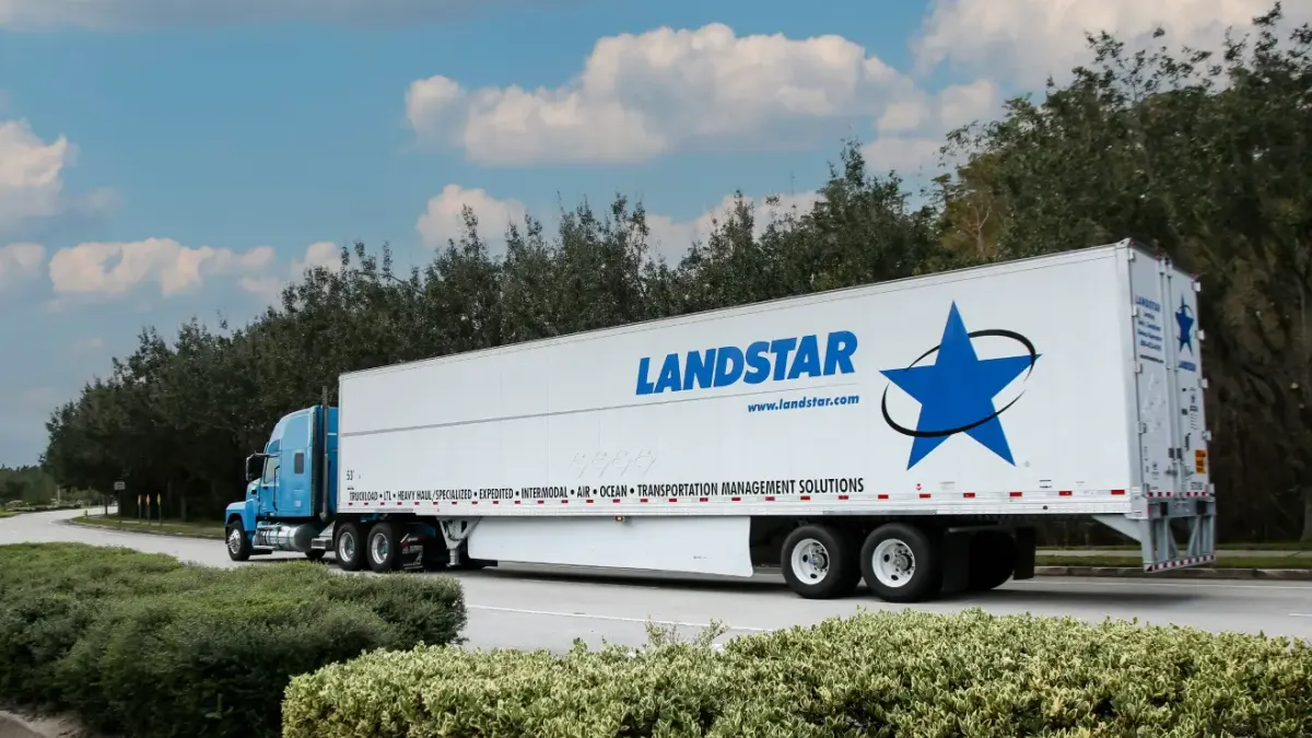 A freight truck on the road.