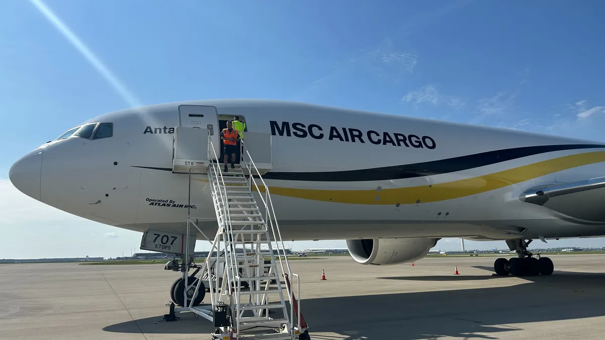 An MSC airplane at Indianapolis International Airport.