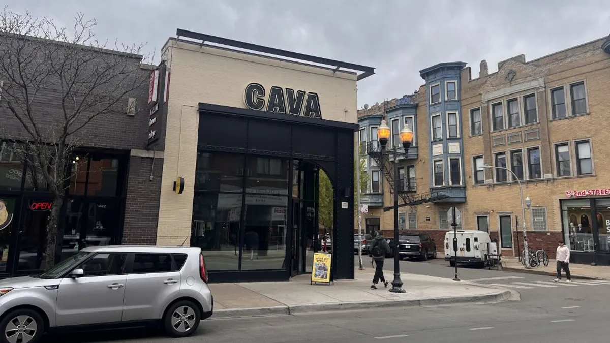 The exterior of a Cava in Chicago