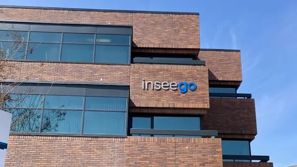 The outside of an office building with the Inseego company logo is pictured.
